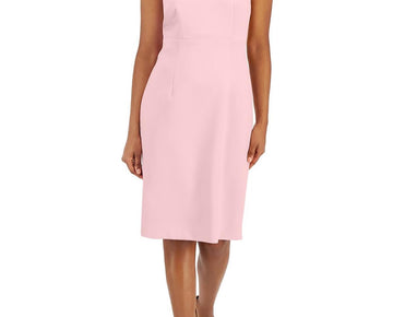 Kasper Womens Solid Crepe Wear To Work Dress Pink Size 14 MSRP $89