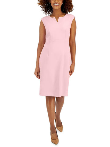 Kasper Womens Solid Crepe Wear To Work Dress Pink Size 14 MSRP $89