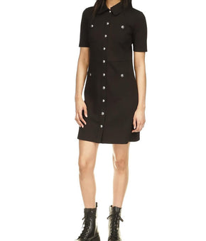 MICHAEL Michael Kors Womens Pocket Shirtdress Size XL Black