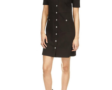 MICHAEL Michael Kors Womens Pocket Shirtdress Size XL Black