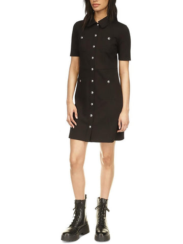 MICHAEL Michael Kors Womens Pocket Shirtdress Size XL Black