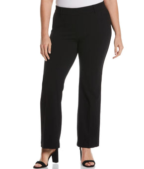 Rafaella Plus Size 16W Stretch Crepe Classic Fit Pants Black Stretch Waist $89