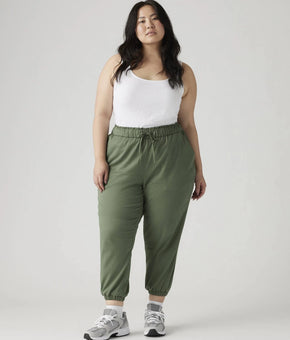 Levi's Off-Duty High Rise Relaxed Jogger Pants Cotton Green Plus Size 24W $60