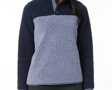 32 Degrees Sherpa Mock-Neck Sweatshirt Size XL Blue Navy MSRP $58