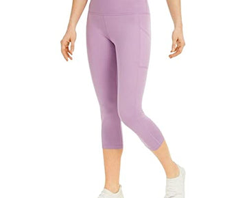 Ideology Women's High-Rise Cropped Side-Pocket Leggings Rhapsody Pink Size Large