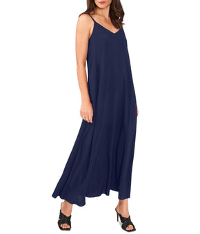 Vince Camuto Women's Sleeveless V-neck Challis Dress Navy Blue Size M MSRP $69