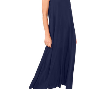 Vince Camuto Women's Sleeveless V-neck Challis Dress Navy Blue Size M MSRP $69