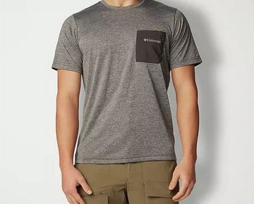 Columbia Mens Regular fit Short Sleeve Graphic T-Shirt Shirt Medium Grey Solid