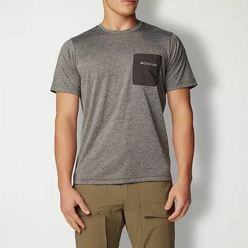 Columbia Mens fit Short Sleeve Crewneck Shirt Large Grey