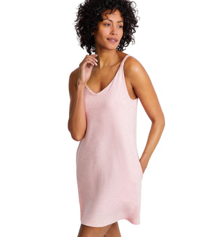 State Of Day Womens Fluid Knit Solid Tank Nightgown Blush Heather Pink Size L