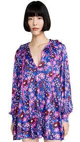 Free People Women's Daisy Jane Mini Dress, Botanical Combo, Floral, Blue, Size S