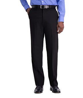 J.M. Haggar Men's Classic Fit Flat Front Dress Pant, Navy, 32W x 30L