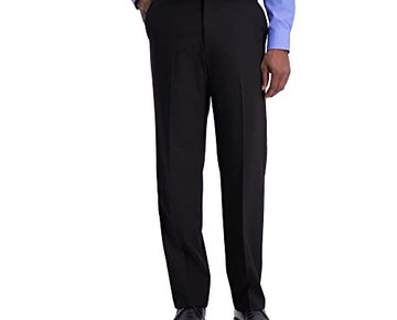 J.M. Haggar Men's Classic Fit Flat Front Dress Pant, Navy, 32W x 30L