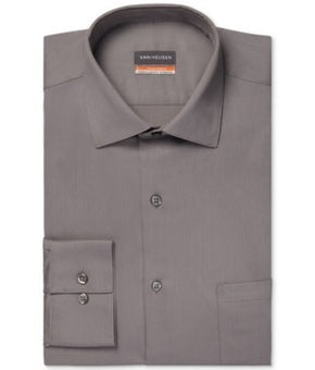 Van Heusen Men's Stain Shield Regular Fit Dress Shirt Gray Size 15/15.5x32/33