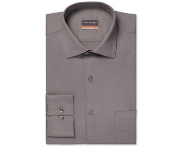 Van Heusen Men's Stain Shield Regular Fit Dress Shirt Gray Size 15/15.5x32/33