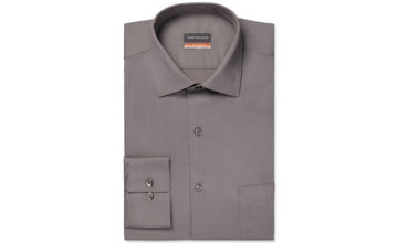 Van Heusen Men's Stain Shield Regular Fit Dress Shirt Gray Size 15/15.5x32/33