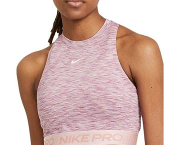 Nike Womens Pro Space Dye Crop Tank Top Pink Size L MSRP $40