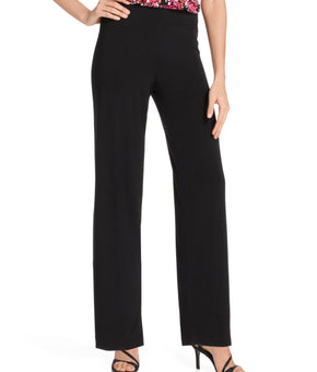 NY COLLECTION Womens Black Stretch Wear To Work Wide Leg Pants Petites PXL
