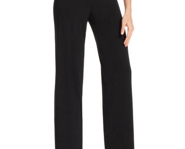 NY COLLECTION Womens Black Stretch Wear To Work Wide Leg Pants Petites PXL
