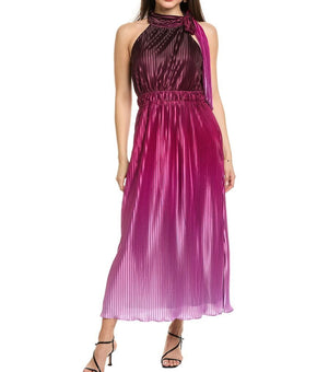 Anne Klein womens Bow Neck Halter Midi Dress, Size 10, Purple MSRP $159