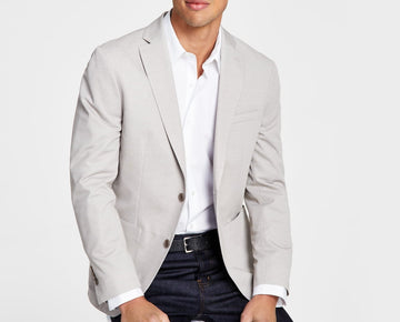 Bar Iii Men's Slim-fit Lt Beige Blazer Size 42L