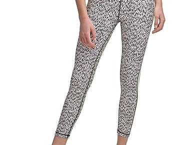 DKNY womens Printed Side-Striped Legging, Slate Heather, Size M