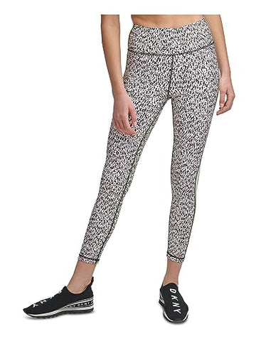 DKNY womens Printed Side-Striped Legging, Slate Heather, Size M