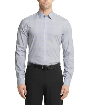 Calvin Klein Men Slim fit Button Dress Shirt Top Size 17 x 34/35 Blue Multi $85