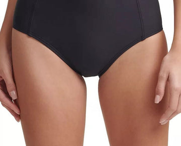 Dkny Women's Seahigh Waist Bikini Bottoms Swimsuit Black Size M