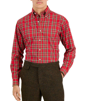 Club Room Mens Cotton Regular Fit Button-Down Shirt SIze 18.5 34/35 Red