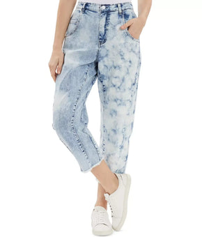 FRAYED DENIM Curved Leg Jeans Light Blue Size 30 MSRP $90