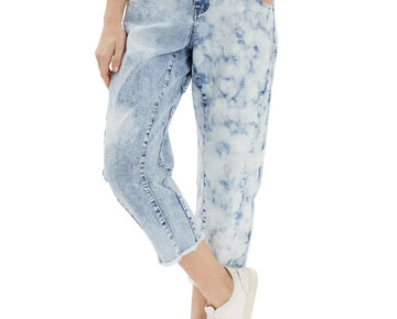 FRAYED DENIM Curved Leg Jeans Light Blue Size 30 MSRP $90