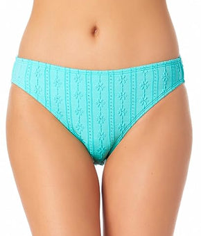 California Waves Juniors Blue Textured Hipster Bikini Bottoms Size S