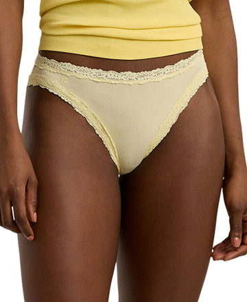 Lauren Ralph Lauren Cotton Jersey Bikini Brief Underwear 4L0076 Size L Yellow
