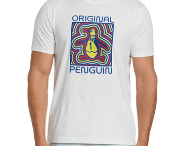 Original Penguin Men's Neon Pete T-Shirt White Size M MSRP $49