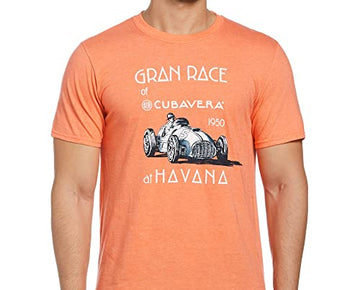 Cubavera Men's Short Sleeve Cotton Grand Race Crew T Shir Orange, Size XXL
