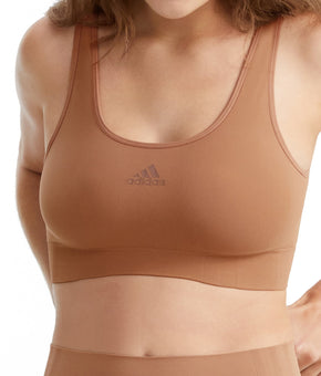 Adidas Womens Seamless Scoop Lounge Bralette Style-4A7H67 Brown Size S