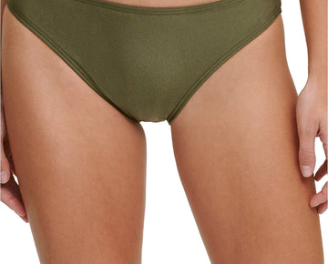 Dkny Womens Classic Scoop Bikini Bottom Women's Swimsuit Green Size L MSRP $48