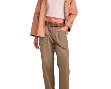 Lucky Brand Women's Utility Wide-Leg Pants Brown Size 8 MSRP $90