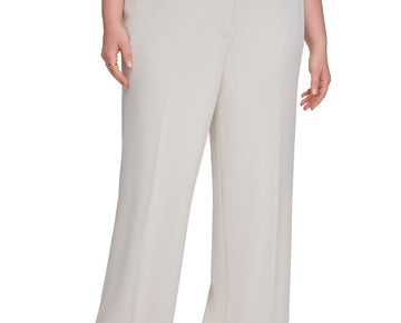 Calvin Klein Plus Size 18W Scuba-Crepe Wide-Leg Pants Beige MSRP $109