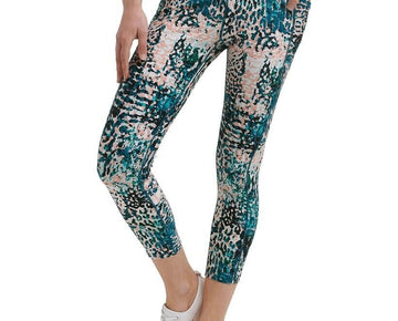 Calvin Klein Womens Printed High-Waist 7/8 Length Leggings green Size XL MSRP$60