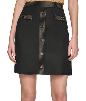 Karl Lagerfeld Women's Trapunto-Stitch Mini Skirt Black SIze 10 MSRP $109