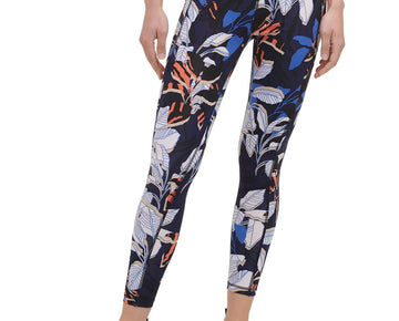 Dkny Womens Welcome To The Jungle Printed 7/8 Leggings Navy Size XS MSRP $60