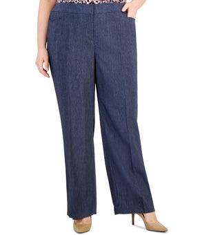 Kasper Mid Rise Denim L-Pocket Pants BLUE Plus Size 22W MSRP $99
