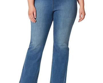 Jessica Simpson Trendy Pull-On Flare Jeans BLUE Plus Size 14W MSRP $80