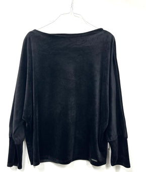 CALVIN KLEIN Women's Black WIDE CUFF Suede Top Size XL MSRP $80