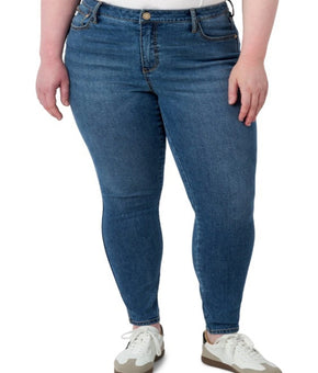 Seven7 Plus Size 20W Bombshell Skinny Jeans Cotton Blend Shank button Blue $79