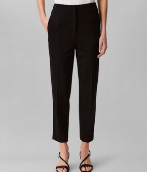 Calvin Klein Women's Ponte Cropped Straight-Leg viscose Pants Black Size M $89