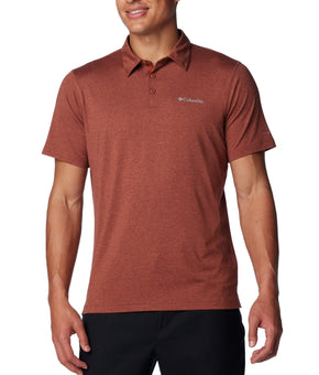 Columbia Mens Regular fit Short Sleeve Polo Shirt Small Orange Solid