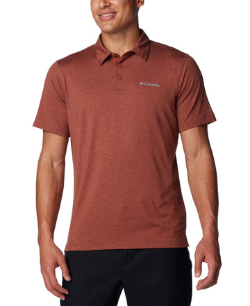 Columbia Mens Regular fit Short Sleeve Polo Shirt Small Orange Solid